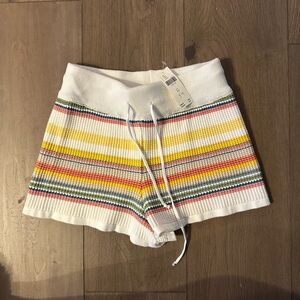 NWT- Daily Practice- Striped Knit Shorts with Drawstring